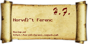 Horvát Ferenc névjegykártya